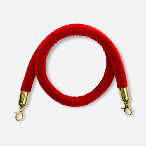 Rope for guide post - Red Velour, Golden Hook