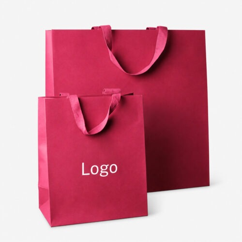 Paper Bag Eco Brandable - Burgundy, 19x11x23cm