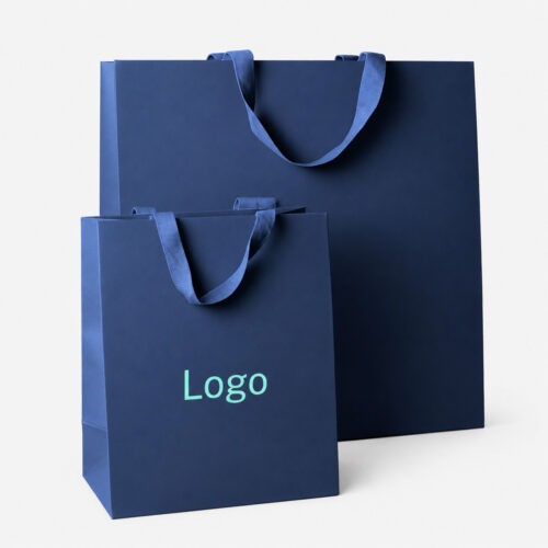 Paper Bag Eco Brandable - Blueberry, 19x11x23cm