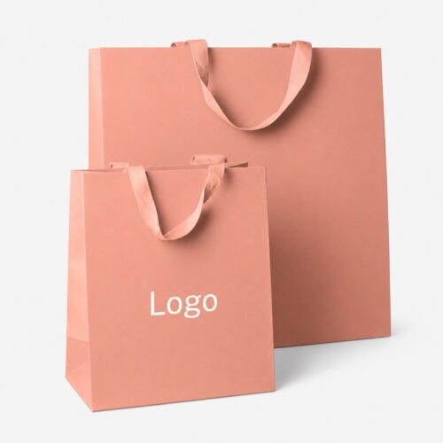 Paper Bag Eco Brandable - Salmon, 19x11x23cm