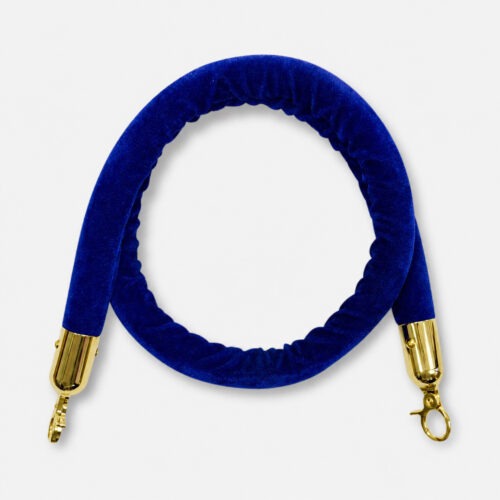 Rope for guide post - Blue Velour, Golden Hook