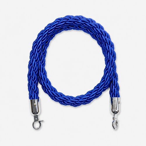 Rope for guide post - Blue braided, Silver Hook