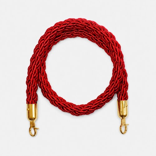 Rope for guide post - Red braided, Golden Hook