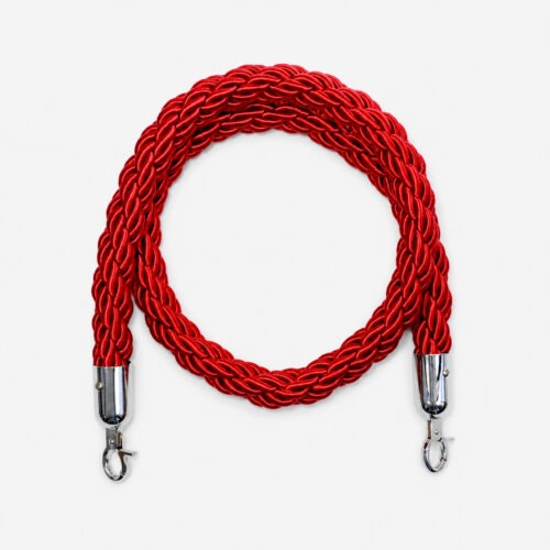 Rope for guide post - Red braided, Silver Hook