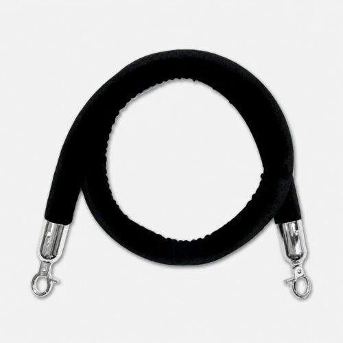 Rope for guide post - Black Velour, Silver Hook