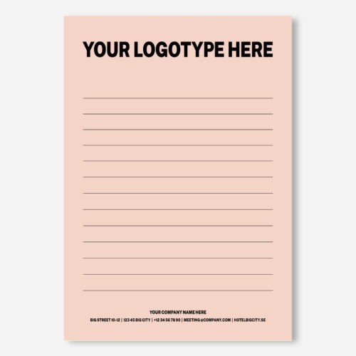 Note Pad Signature A5 Brandable - Salmon