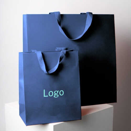Paper Bag Eco Brandable - Blueberry, 19x11x23cm