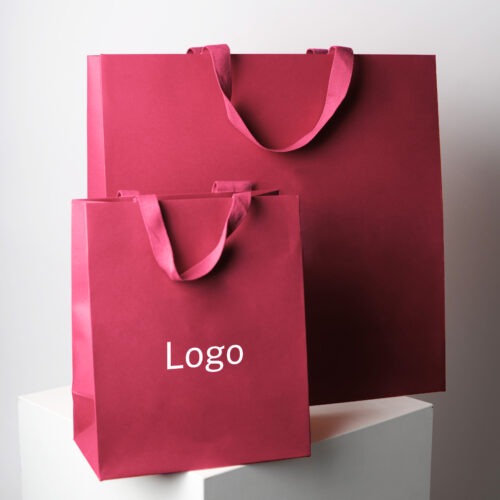 Paper Bag Eco Brandable - Burgundy, 19x11x23cm